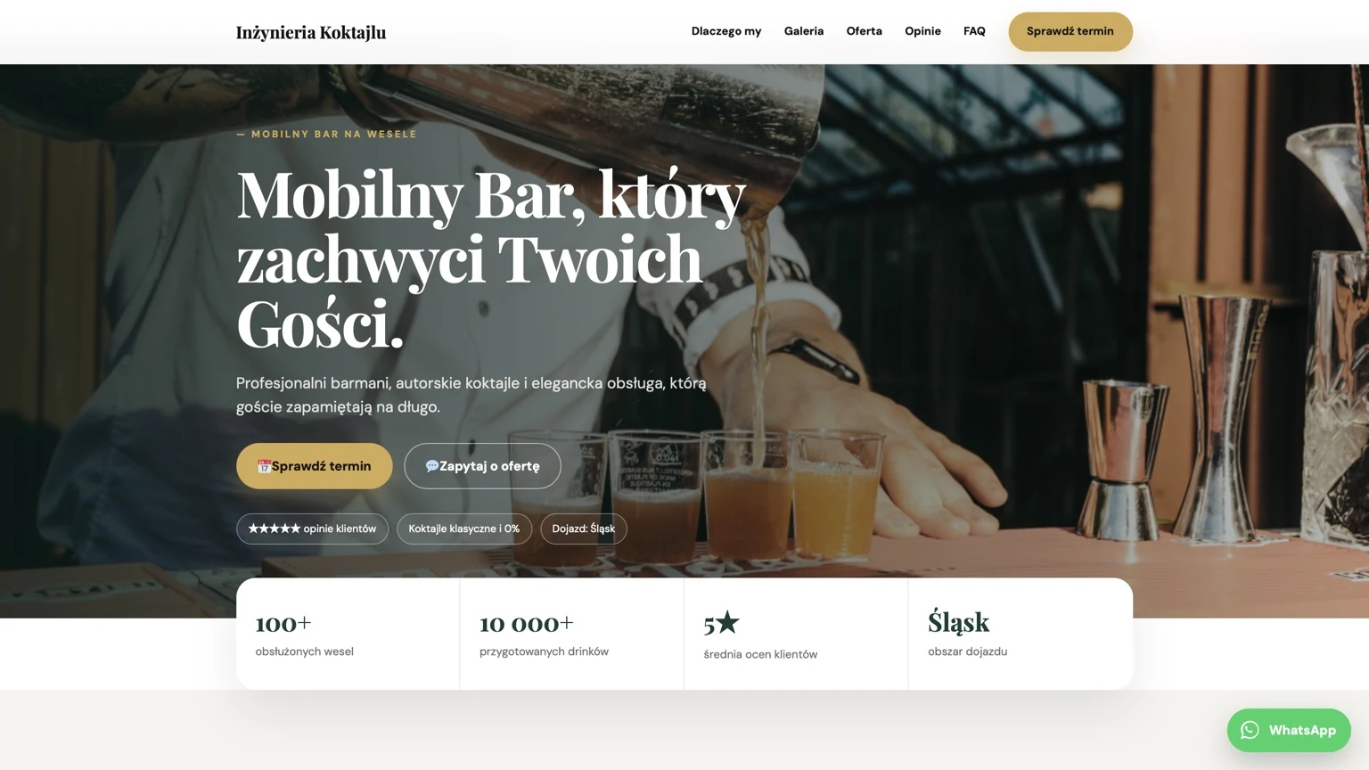Strona internetowa Inżynieria Koktajlu zaprojektowana przez PPwebstudio